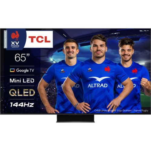TV 65" TCL 65C845 4K QLED MiniLED 144Hz avec Google TV et système sonore Onkyo 2.1