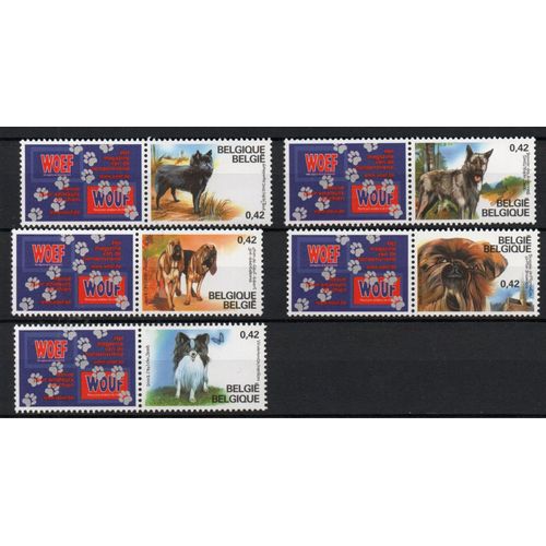 Belgique Timbres Les Chiens 2002