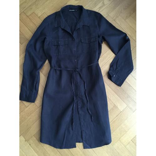 Robe En Lin Taille 40 Bleu Marine Monoprix