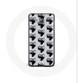 Coque Pour Samsung Galaxy J7 2016 Fond De Coeurs Noirs