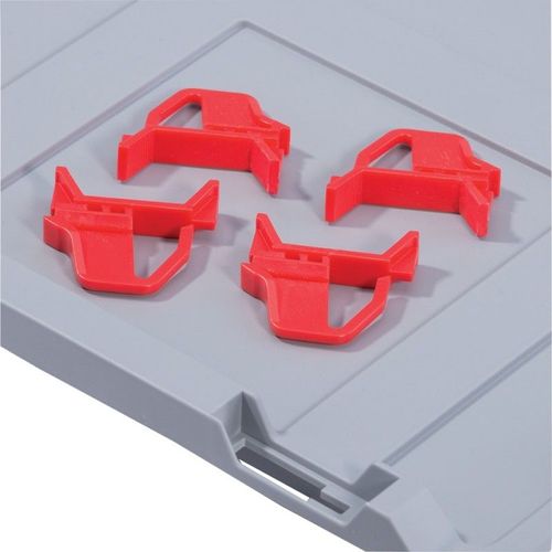 Clips pour Boite EuroBox ,rouge (VE4St.)