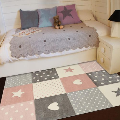 Tapis Enfant 120x170 Rectangle Tissé Crème Minikids