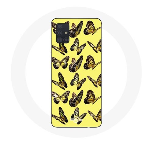 Coque Pour Samsung Galaxy A71 Papillons Fond Jaune