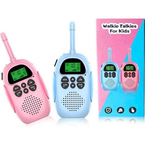 Prumya Talkie Walkie Enfant Jouet Rechargeable 22 Canaux 99 Codes 3km 2pcs Cadeau De Anniversaire/Noël