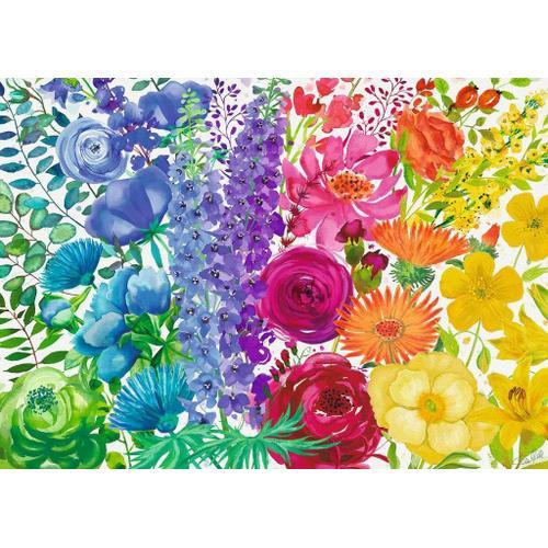 Puzzle Pièces Xxl - Rainbow Flowers - Puzzle 300 Pièces