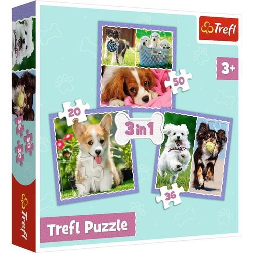 3 Puzzles - Chiens - 20, 36 Et 50 Pièces