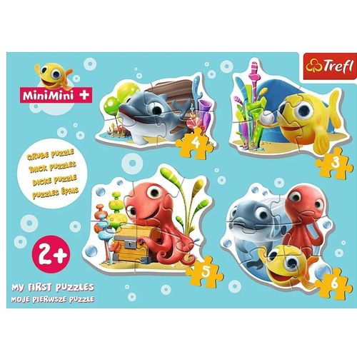 Puzzle Cadre - 4 Puzzles - Baby Classic Fish Minimini - 3, 4, 5 Et 6 Pièces