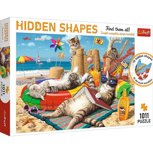 Hidden Shapes - Vacances Félines - Puzzle 1011 Pièces