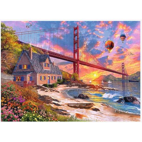 Puzzle En Bois - Sunset At Golden Gate - 1000 Pièces