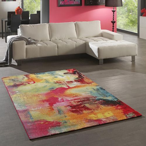 Tapis Salle À Manger 200x290 Tissé Multicolore Rectangle Motif Géométrique