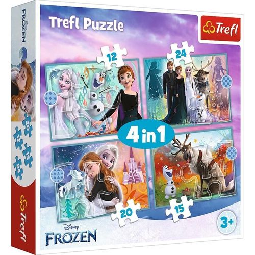 4 Puzzles - La Reine Des Neiges - 12, 15, 20 Et 24 Pièces