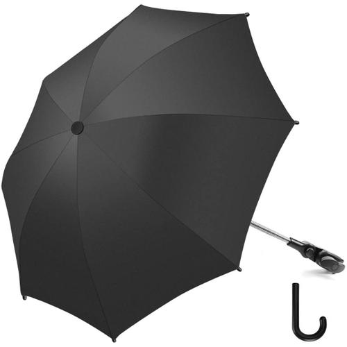 Ombrelle Universelle Pour Poussette Et Landau Anti Uv 50+ Avec Une Poignée Parapluie - Noir