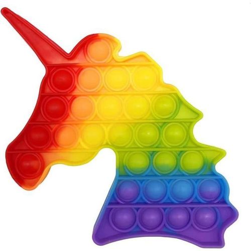 Crazychic - Poppit Anti Stress - Pop It Push Bubble Fidget Toys - Popit Jeux Enfant Pas Cher - Jouet Multicolore - Licorne