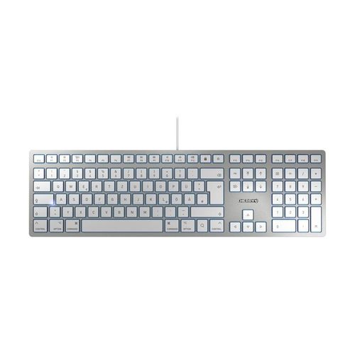 CHERRY KC 6000 SLIM POUR MAC - Clavier - USB - R.-U. - commutateur : CHERRY SX - argent