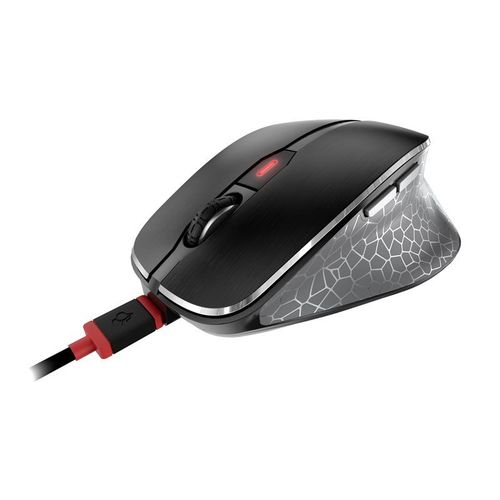 CHERRY MW 8C ERGO - Souris - ergonomique - optique - 6 boutons - sans fil - 2.4 GHz, Bluetooth 4.0 - récepteur sans fil USB - noir