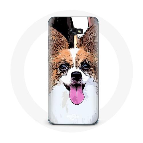 Coque Pour Samsung Galaxy A3 2017 Épagneul Nain Continental Papillon Chiot Blanc Et Marron