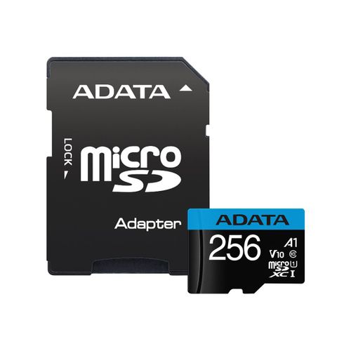 ADATA Premier - Carte mémoire flash (adaptateur microSDXC vers SD inclus(e)) - 256 Go - Video Class V10 / UHS-I U1 / Class10 - microSDXC UHS-I