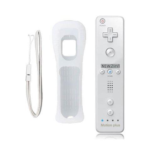 Télécommande Blanche Andcase Manette De Jeu Nunchuck Sans Fil 2 Fr 1 Pour Nintendo Wii, Avec Motion Plus Intégré