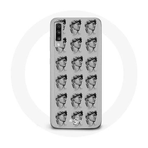 Coque Pour Samsung Galaxy A50 Statue Fond Gris