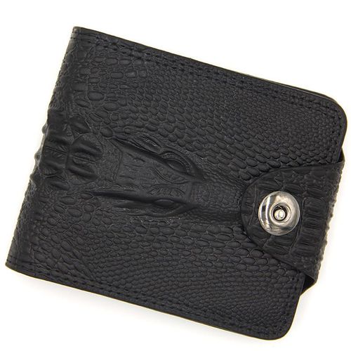 Portefeuille en cuir de Crocodile pour hommes, pliable, de luxe, mode européenne zéro, en PU, solide, Vintage