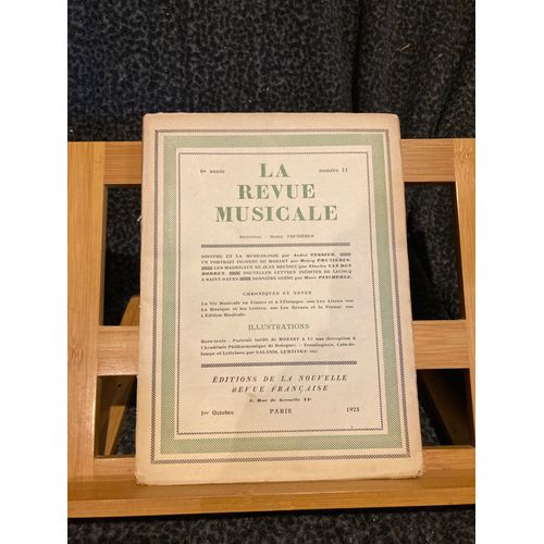 La Revue Musicale Octobre 1925 6e Année N°11 Mozart Bruieu Lecocq Saint-Saens