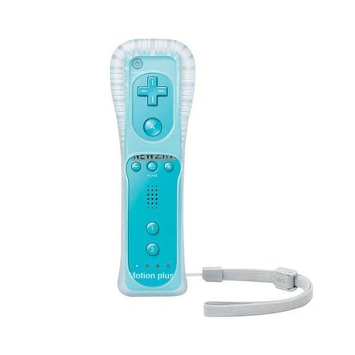 Remote Bleue Et Case Manette De Jeu Nunchuck Sans Fil 2 Fr 1 Pour Nintendo Wii, Avec Motion Plus Intégré