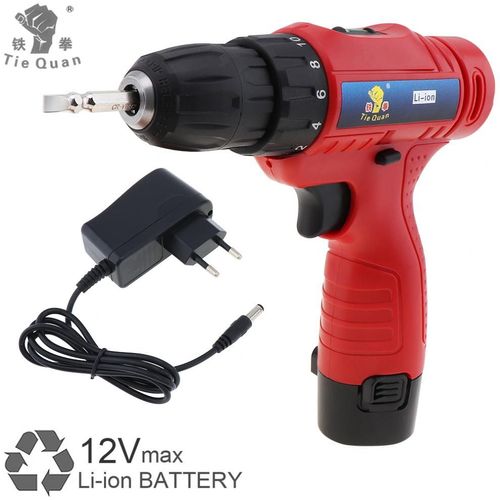 Perceuse/tournevis électrique sans fil 100 - 240V 12V, avec interrupteur de réglage de la Rotation et couple de 18 vitesses pour la manipulation des vis