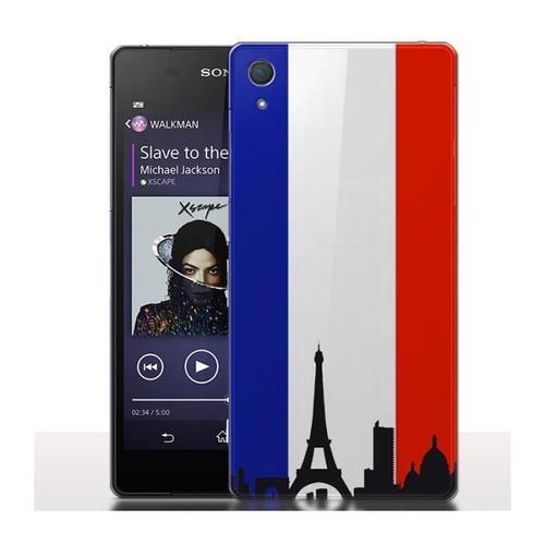 Coque Sony Xperia Z2 Bleu Blanc Rouge Design France, Paris, Tour Eiffel