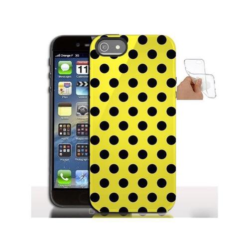 Coque De Gel Silicone Iphone 5 Jaune A Pois/Housse Souple/5,5s,Se