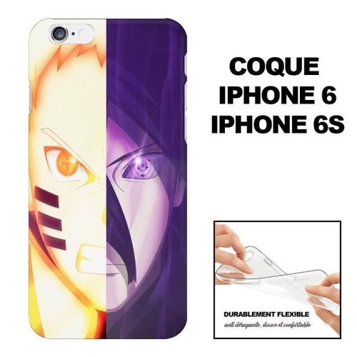 Coque Iphone 6 Naruto Vs Sasuke ? Motif Manga, En Silicone, Pare-Chocs Souple Compatible Iphone 6, Iphone 6s