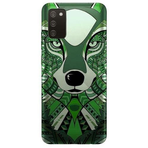 Coque Samsung Galaxy A02s Loup Vert Azteque - Silicone - Animaux