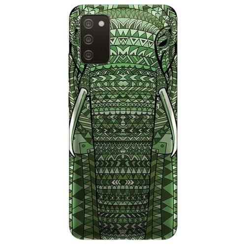 Coque Samsung Galaxy A02s Elephant Vert Azteque - Silicone - Animaux