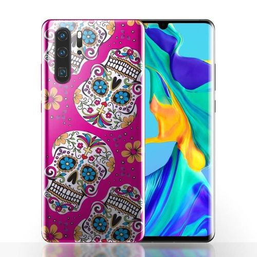 Coque Huawei P30 Pro Tete De Mort Mexicaine Rose - Silicone