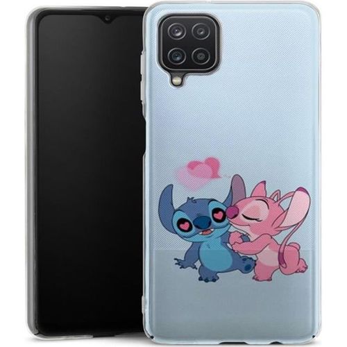 Coque Samsung Galaxy A12 Stitch Angel Love Heart Pink | Silicone | Antichocs | Manga
