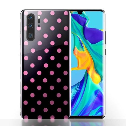 Coque Silicone Huawei P30 Pois Rose - Housse Gel Silicone