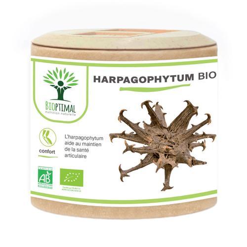 Harpagophytum Bio - Bioptimal - Complément Alimentaire - Articulation Anti-Inflammatoire - Harpagoside Naturel - 100% Poudre De Racine Pure - Fabriqué En France - Certifié Par Ecocert - 60 Gélules 