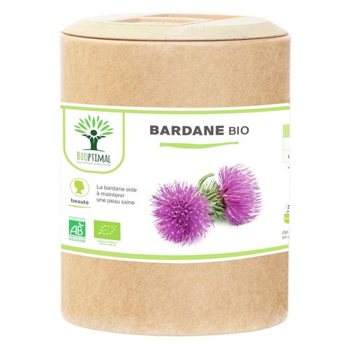 Bardane Bio - Arctium Lappa - Complément Alimentaire - Santé De La Peau Digestion - Racine De Bardane Pure - Fabriqué En France - Certifié Ecocert - 200 Gélules 