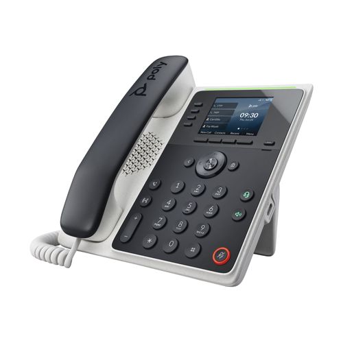 Poly Edge E220 - Téléphone VoIP avec ID d'appelant/appel en instance - (conférence) à trois capacité d'appel - SIP, SDP - fonctionnement multiligne - 16 lignes - bleu nuit, blanc