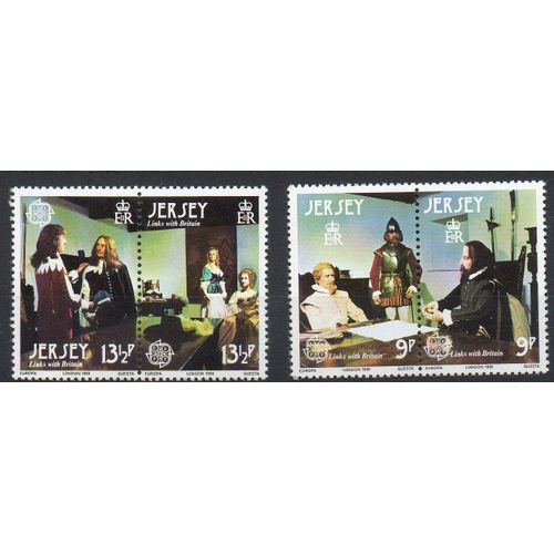 Jersey Timbres Liens Vers La Grande Bretagne