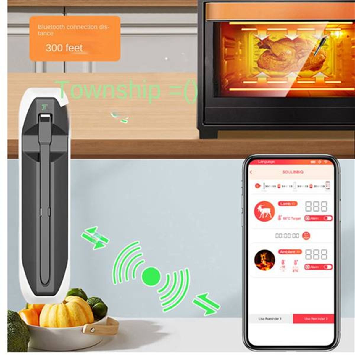 Thermomtre Alimentaire  Viande Sans Fil pour Four Gril Cui... - 5