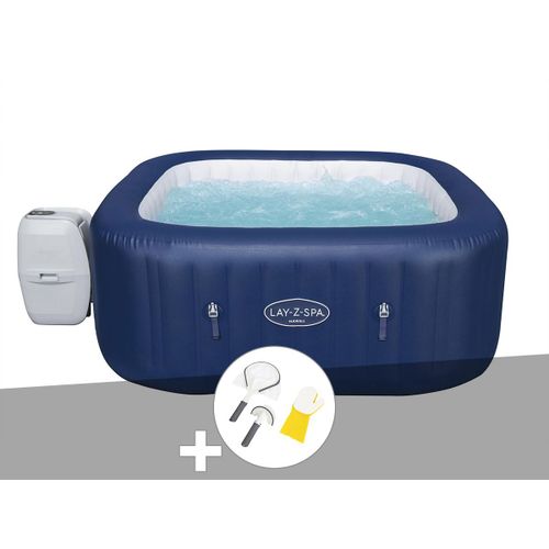 Kit spa gonflable Bestway Lay-Z-Spa Hawaii carré Airjet 4/6 places + Kit de nettoyage