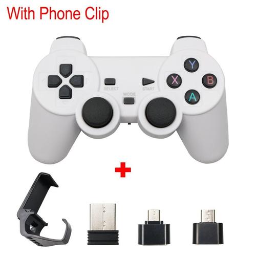 Blanc Avec Stand Manette De Jeu Sans Fil 2.4 Ghz Usb, Contrôleur De Jeu Pour Téléphone Android / Pc / Ps3 / Tv Box Xiaomi