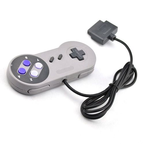 Boutons Gris Manettes De Jeu Filaire Pour Super Nintendo, 2 Pièces, Pour La Console S / N / E / S