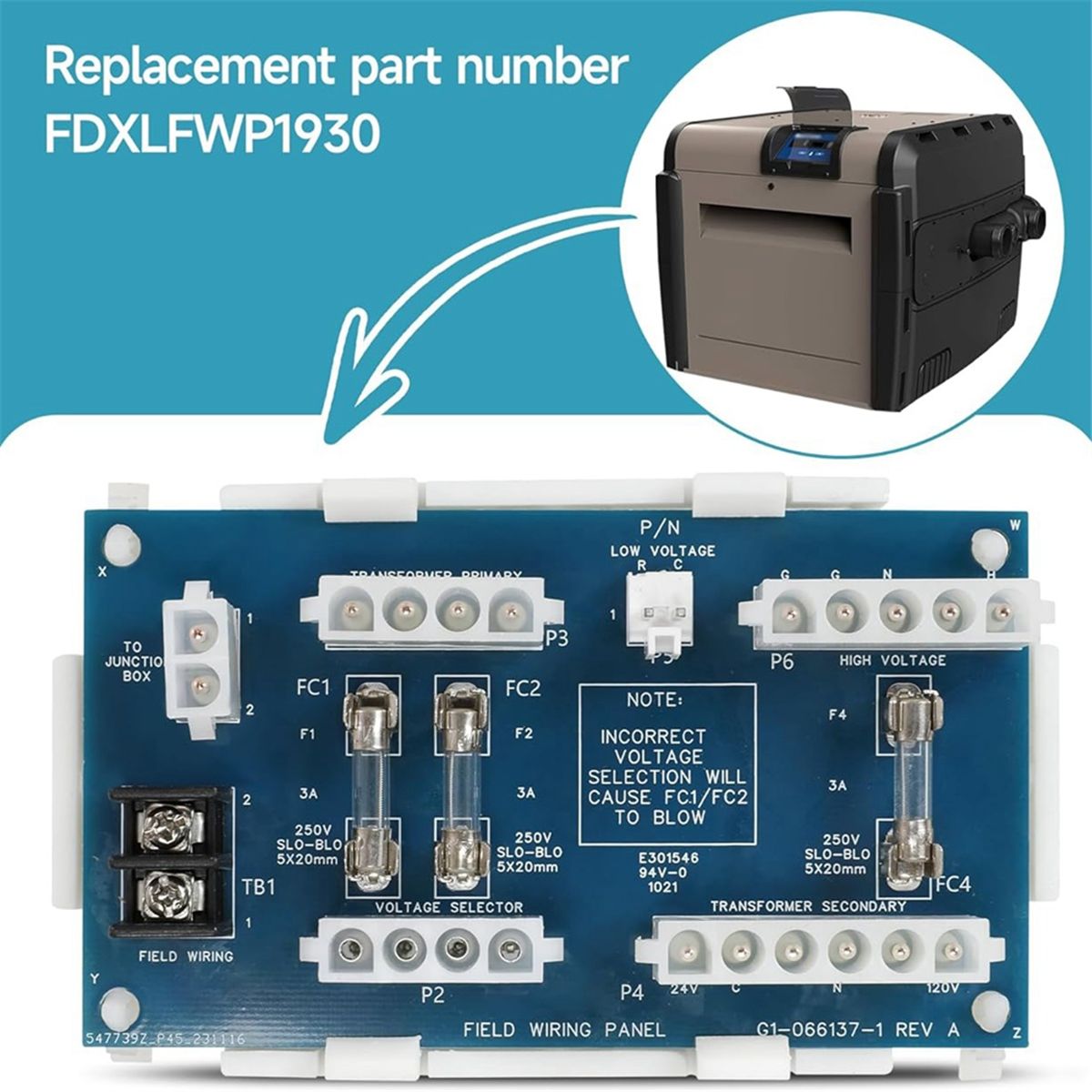 Fdxlfwp1930 Pour Kit De Remplacement Panneau Cblage Chauffa... - 6