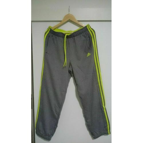 Ensemble Veste Pantalon Jogging Adidas Gris Vert Climalite -Taille L - Etat Neuf