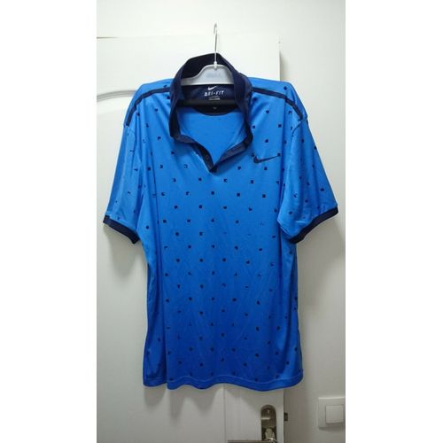 Polo Nike Bleu Dri-Fit Manches Courtes Taille Xl