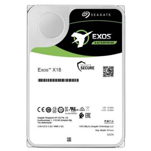 Seagate Exos X18 ST10000NM020G - Disque dur - chiffré - 10 To - interne - SATA 6Gb/s - 7200 tours/min - mémoire tampon : 256 Mo - Self-Encrypting Drive (SED)