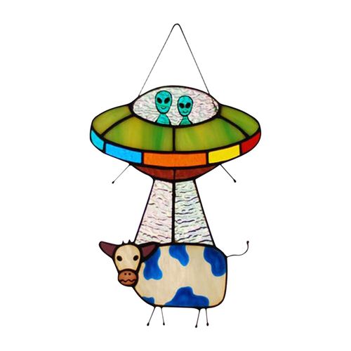 Panneau Ufo Peint En Acrylique Pour Chambre D'enfants, Accessoires Durables Suspendus, Porte, Vache Extraterrestre, Pendentif De Décoration De Maison, Ornements, Cadeau De Fenêtre
