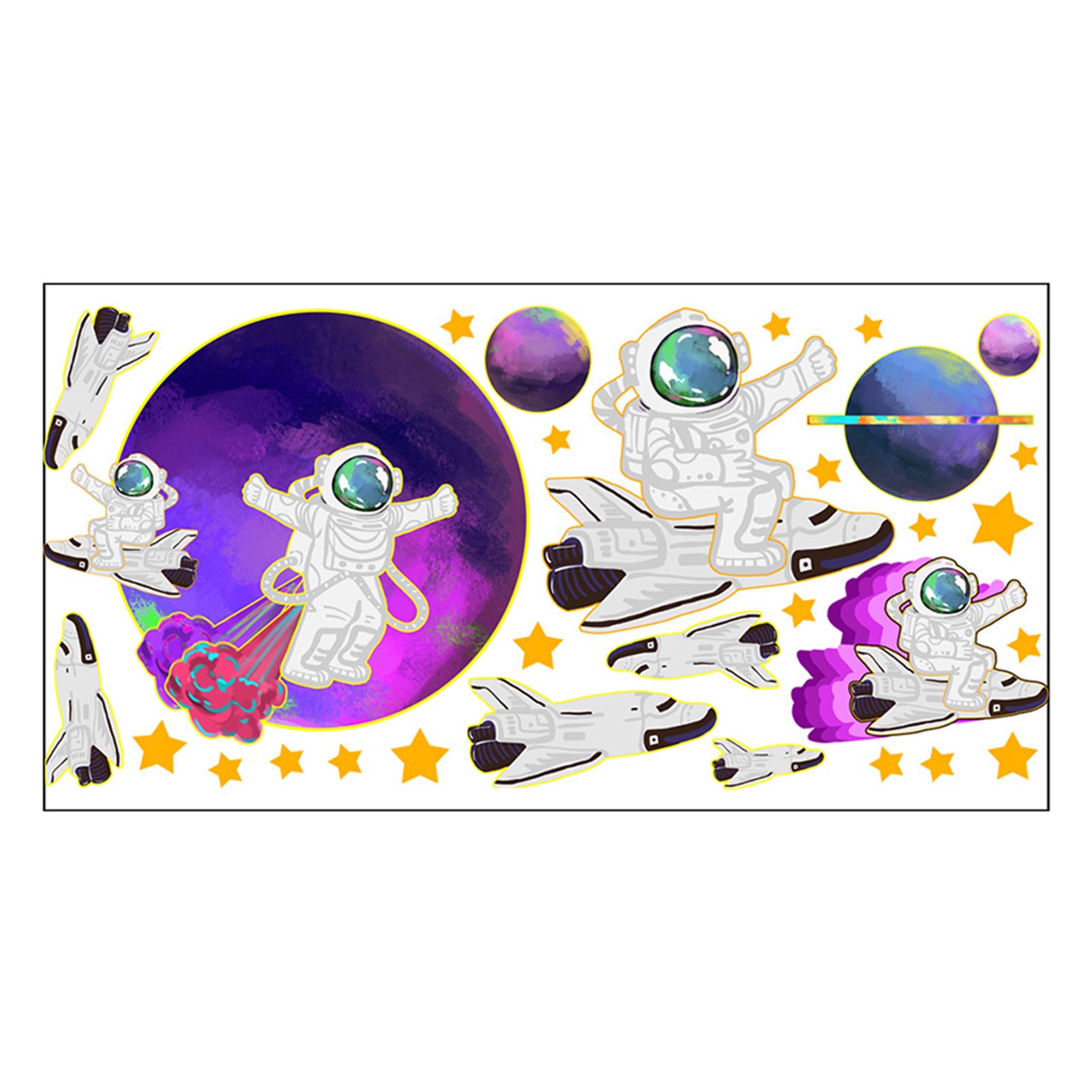 Autocollants D'astronautes De L'espace Lumineux Dans La Nuit, Décoration De Maison, Plafond Amovible En Pvc, Pour Chambre D'enfant, Diy Bricolage