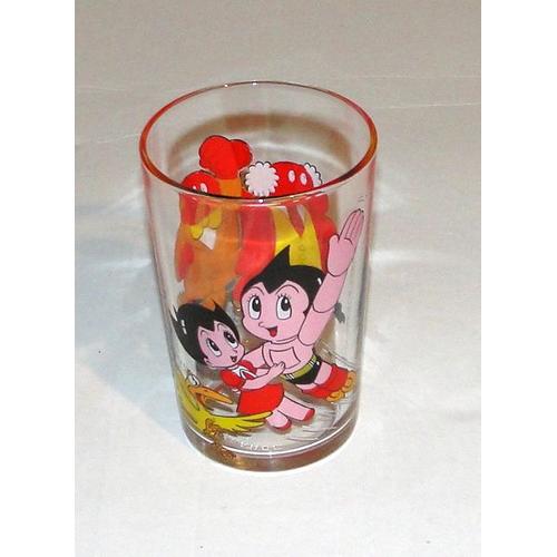 Astro Boy Et Uranie Avec Dr Ochanomizu Et Shunsaku Ban Verre Moutarde Vintage Année 1984